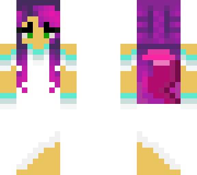 purple haired werewolf girl with divine dress