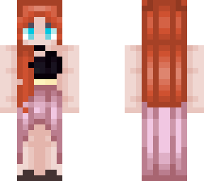red hair and pink halter dress