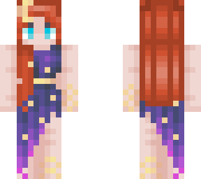 red hair and stars in the sky dress