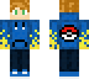 blue hoodie with lightning hands