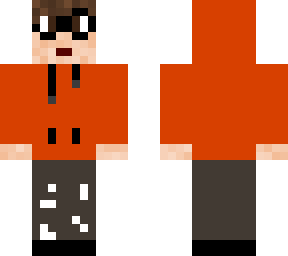 boy with orange hoodie and glasses