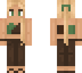 girl in green and brown outfit