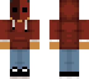 Red Masked Hoodie Guy | Minecraft Skin
