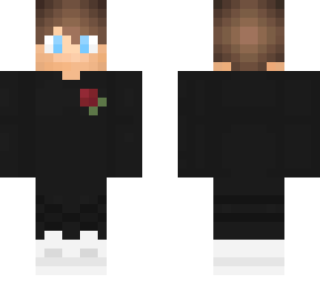 black shirt flower