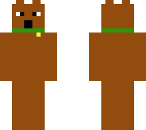 brown dog with green collar skin