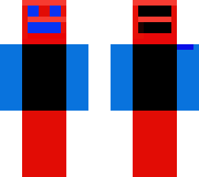 red, black, and blue