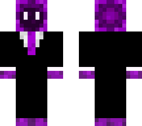 the purple warrior in a suit