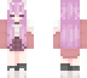 with pink hair