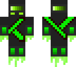 alien with full green flame boosters