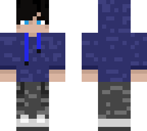black hair. blue eyes. a hoodie. boy.