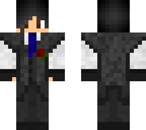 black vest with blue tie
