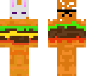 burger with bunny mask