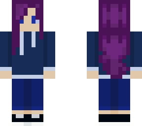 cute purple haired girl with hoodie