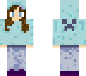girl in blue creeper hoodie