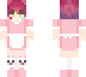 Pink Catboy Maid Hisoka Minecraft Skin
