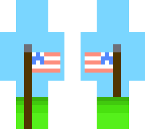 the u.s flag (in a pole)