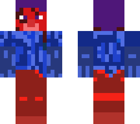 this is a mix of a red and blue steve
