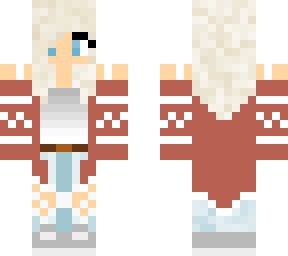 blonde hair with maroon sweater