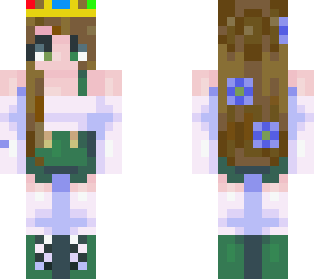 blonde overall girl with crown
