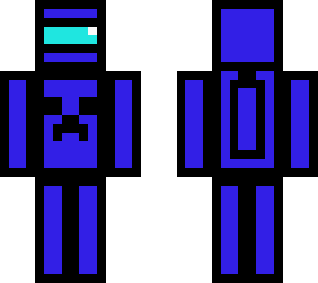 blue among us guy but with a creeper