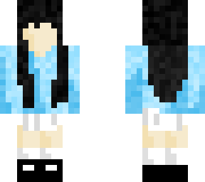 blue crew neck girl <3
