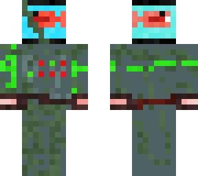 divers suit with evil fish