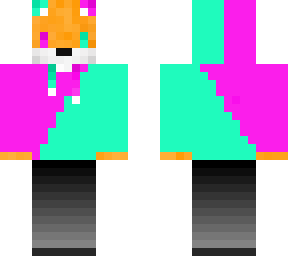 fox in an aqua and pink 3.0