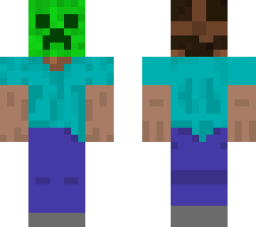 steve with a creeper mask