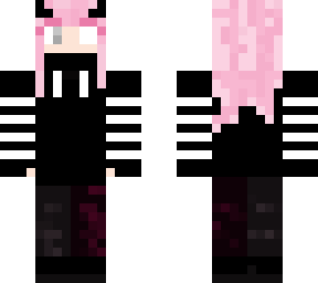 Demon girl with pink hair. | Minecraft Skin