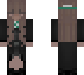 hogwarts girl in slytherin robes.