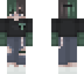 maudje's skin with dark green hair