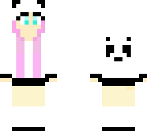panda con pelo rosa