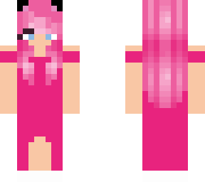pink hair kitty girl wearing pink