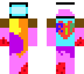 pink is imposter, killed everyone, and took souvenirs from the dead crewmates.