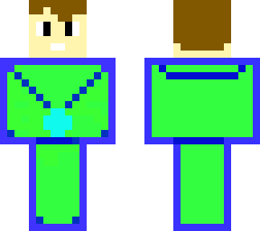 traje verde y azul