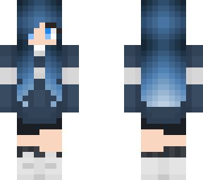 blue girl with hoodie
