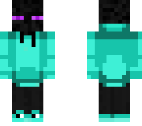 endermen in a cyan hoodie