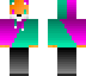 fox in a pink and aqua hoodie final version 2.0 lol