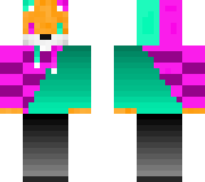 fox in an aqua and pink hoodie remake incompleted