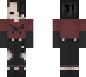 maudje's skin with a mask and black hair