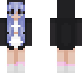 minecraft hoodie blue hair