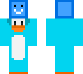 penguin carrying happy ice cube