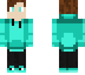 person in a cyan hoodie