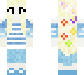 a blue girl with long hair