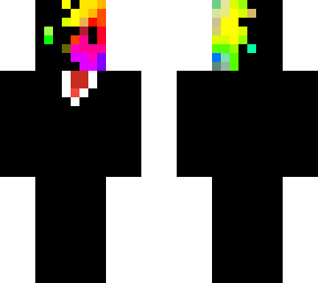 black and rainbow suit
