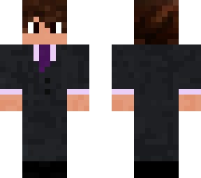 Black suit Purple tie | Minecraft Skin