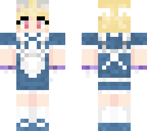 cat girl blond blue and purple