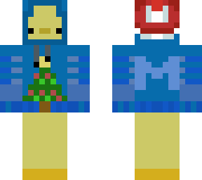 christmas duck with blue hoodie