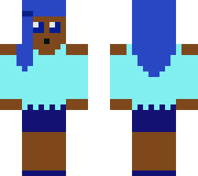 girly blue hair skin