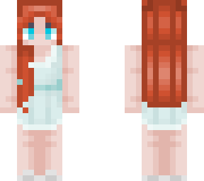 red hair and blue summer dress